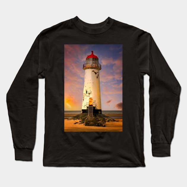 Talacre Lighthouse Wales Long Sleeve T-Shirt by Adrian Evans Photography